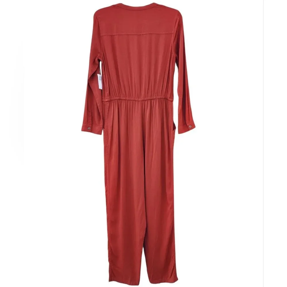 NWT Old Navy Tierra Red Long Sleeve Jumpsuit